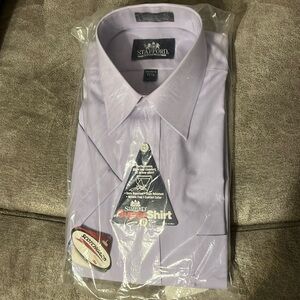 NWT Stafford Super Shirt Mens Short Sleeve Dress Shirt Medium 15.5 Athletic Fit